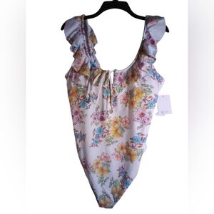 NWT Jessica Simpson Floral Ruffle One-Piece Swimsuit Size XXL Beachy Vacation